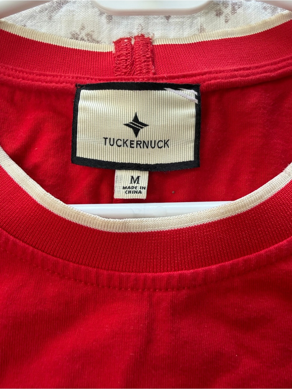 Tuckernuck Red Tee with Cream Trim